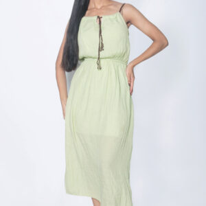 BAMBOO COTTON LIGHT GREEN EVENING GOWN