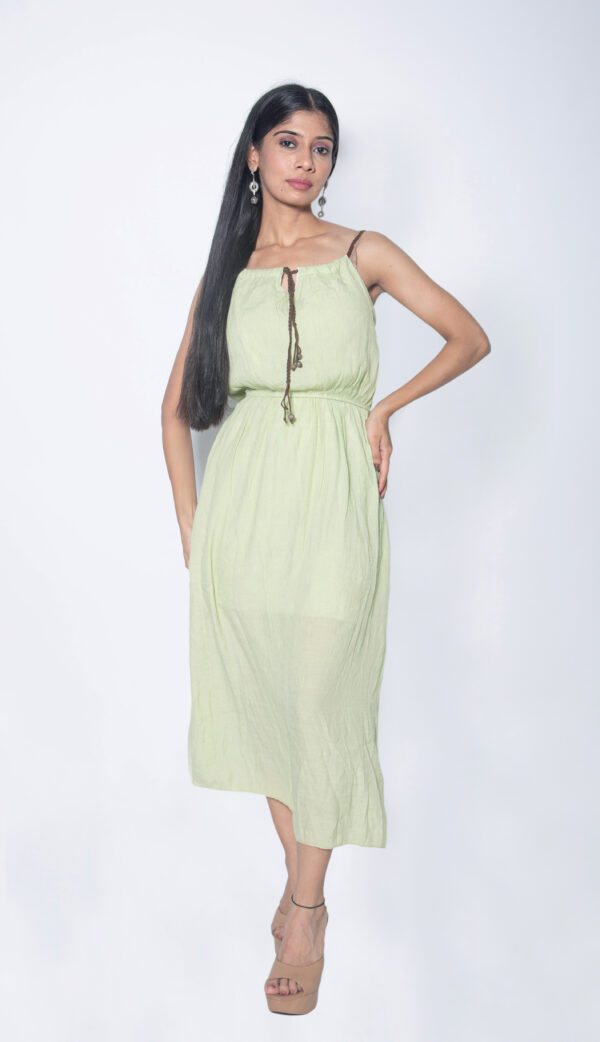 BAMBOO COTTON LIGHT GREEN EVENING GOWN