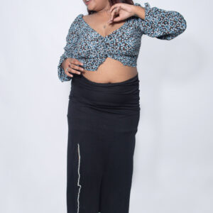 FLORAL CROP TOP FULL SLEEVES