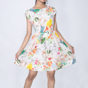 FLORAL PRINTED WHITE FROCK