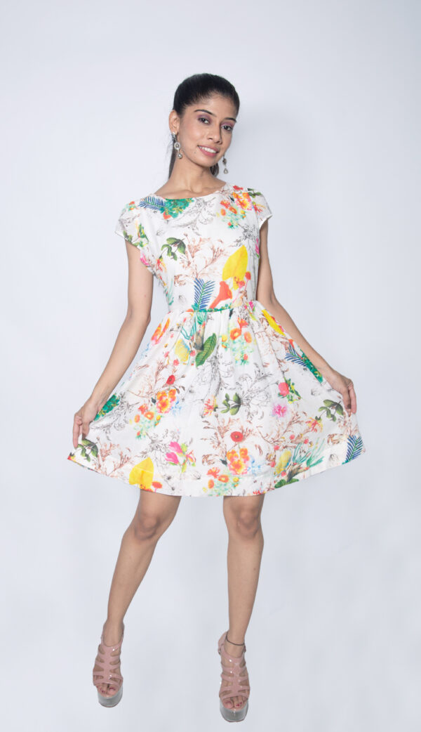 FLORAL PRINTED WHITE FROCK