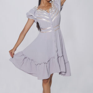 LAVENDER CHIFFON ONE PIECE FROCK