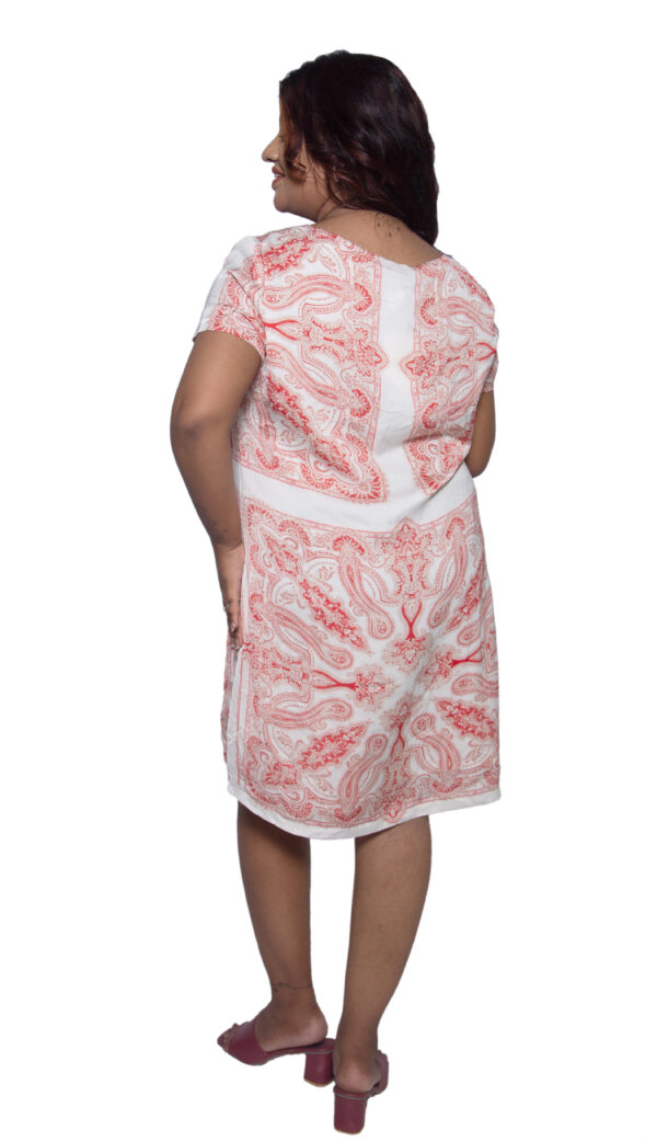 RED & WHITE PRINTED ONE PIECE PARTY WEAR - Image 2