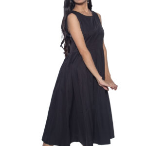 BLACK COTTON BLEND ONE PIECE CASUAL WEAR