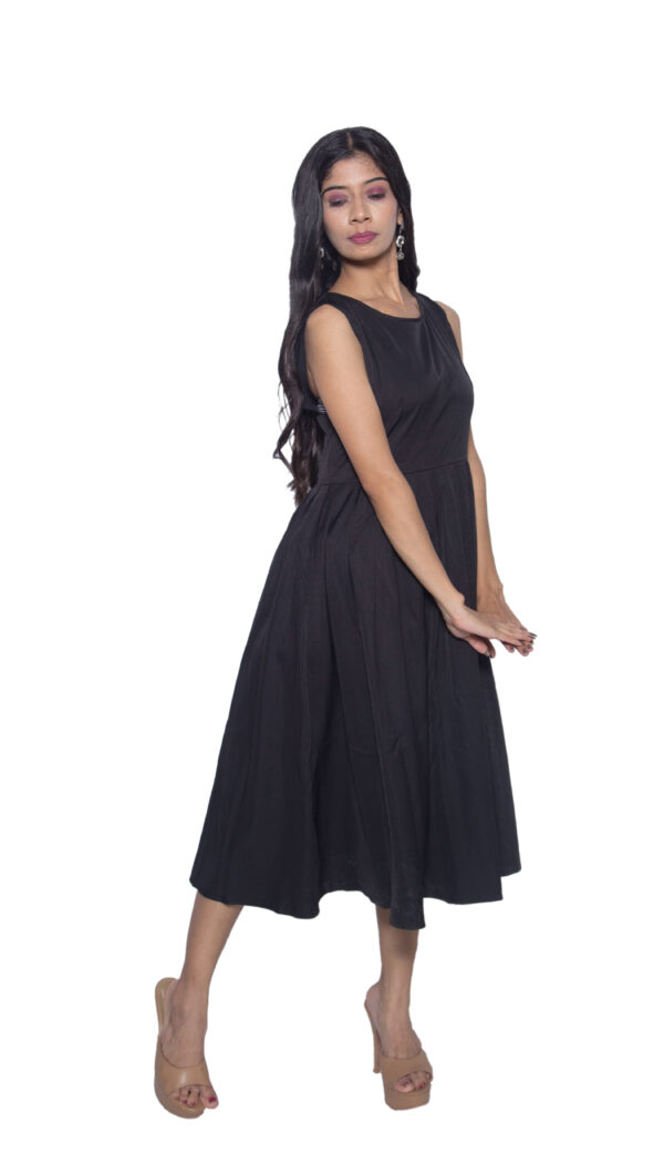 BLACK COTTON BLEND ONE PIECE CASUAL WEAR