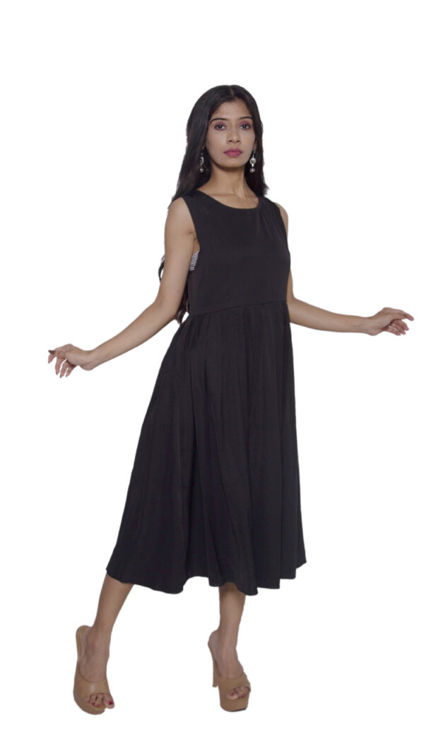 BLACK COTTON BLEND ONE PIECE CASUAL WEAR - Image 2