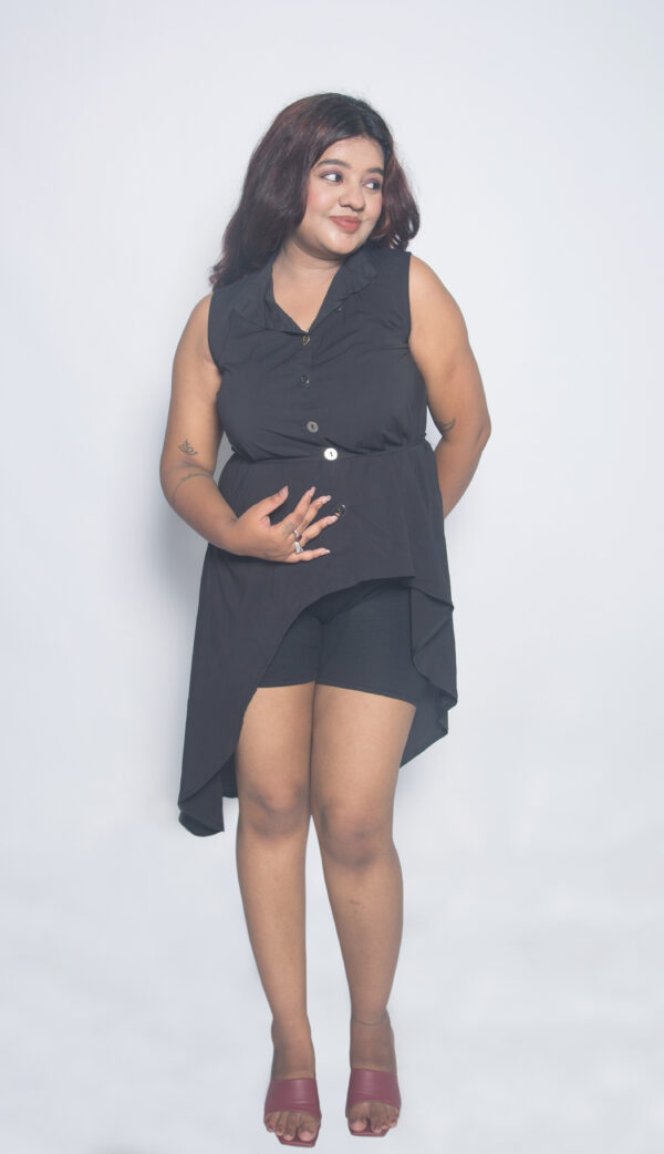 POLYCOTTON TOP - BLACK - Image 3