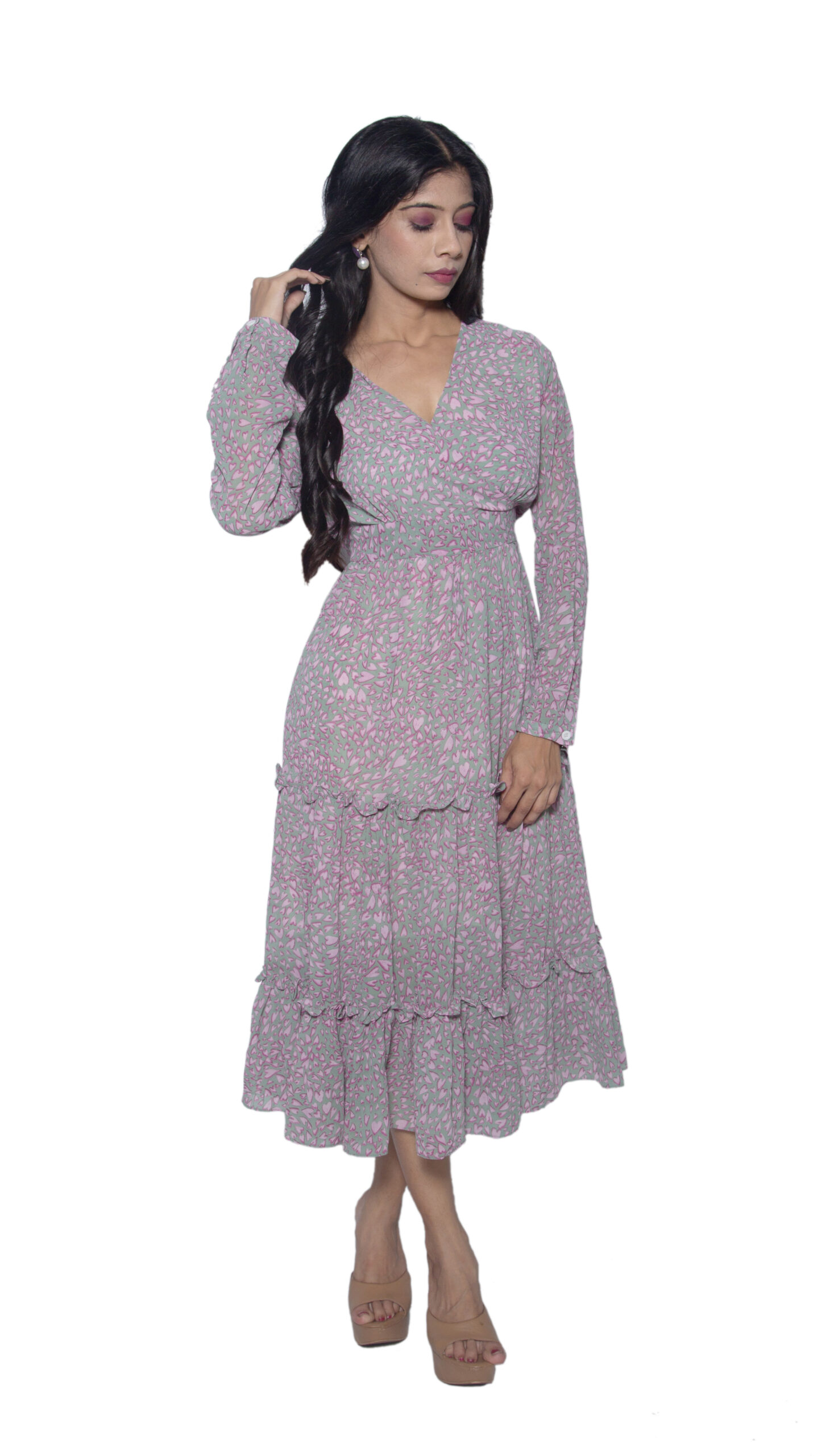 MULTI COLOURED PRINTED GOWN
