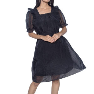 BLACK CHIFFON NET PARTY WEAR