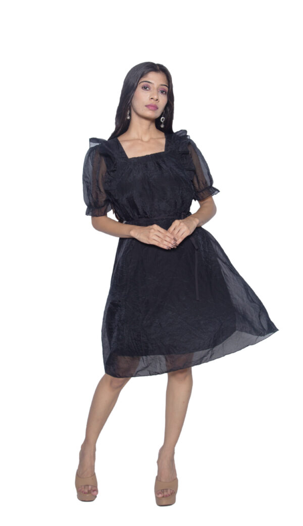 BLACK CHIFFON NET PARTY WEAR