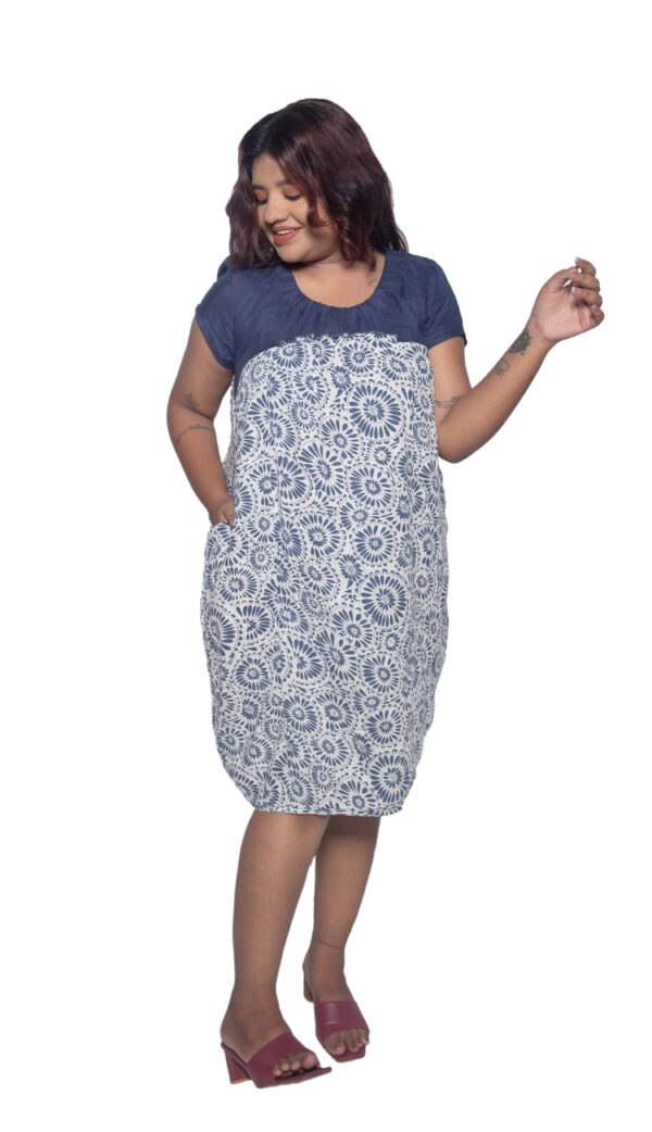 SELF PRINTED FLORAL COTTON ONE PIECE