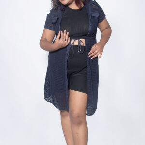 INK BLUE NETTED SHRUG