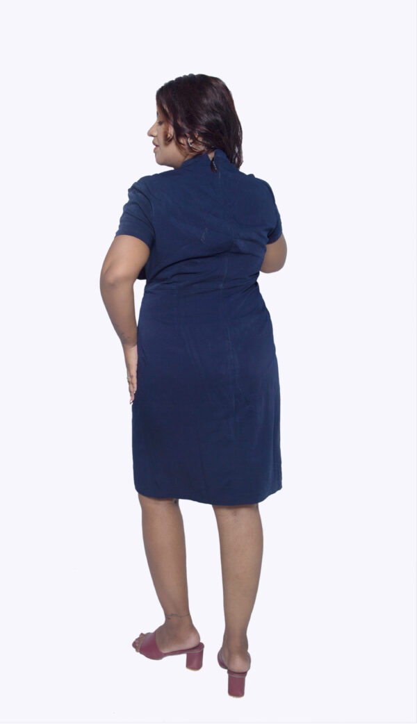 ROYAL BLUE IMPORTED FABRIC ONE PIECE WITH KNEE SLIT - Image 2