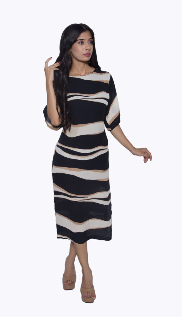 ZEBRA PRINT CHIFFON PARTY WEAR ONE PIECE - Image 2