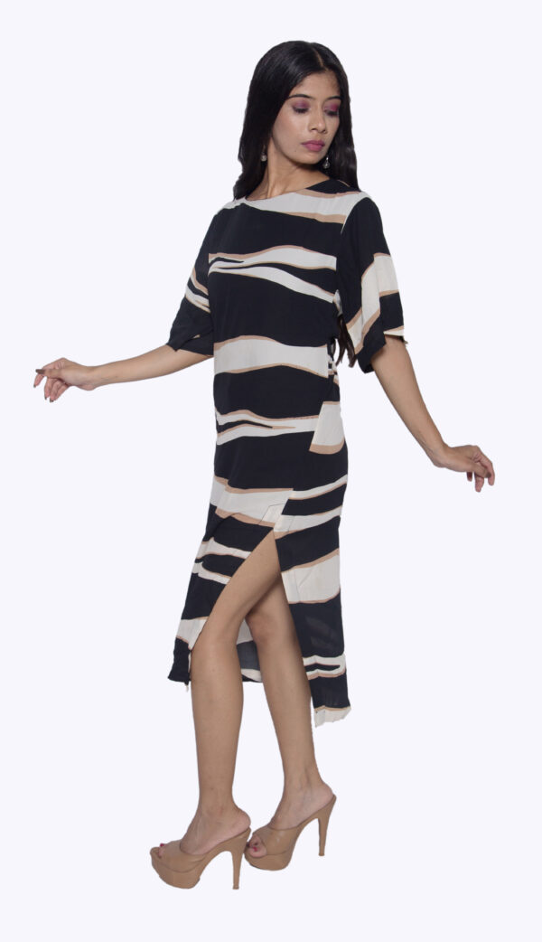 ZEBRA PRINT CHIFFON PARTY WEAR ONE PIECE - Image 3
