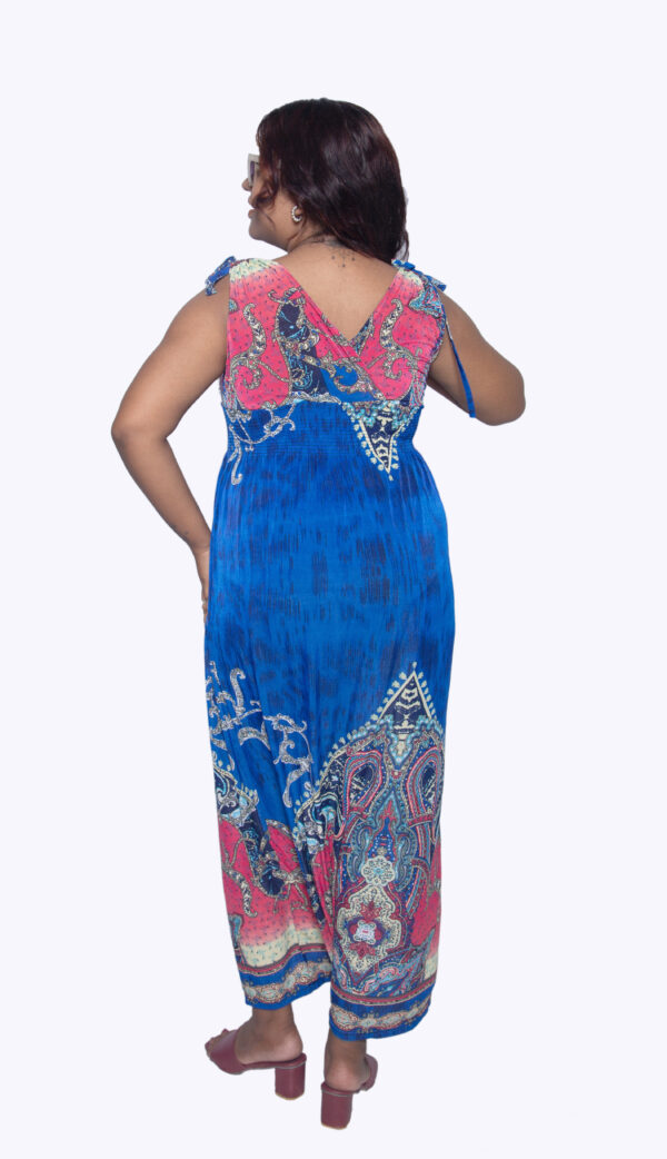 BLUE RAYON SELF PRINTED ONE PIECE - Image 2