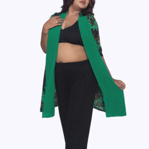 GREEN FLORAL PRINT SHRUG