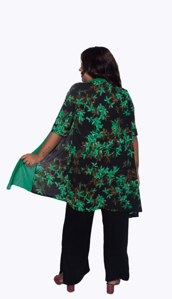 GREEN FLORAL PRINT SHRUG - Image 3