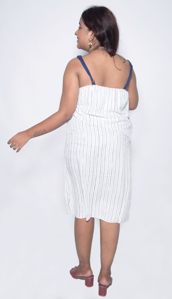 WHITE & BLUE STRIPES CASUAL WEAR ONE PIECE - Image 2