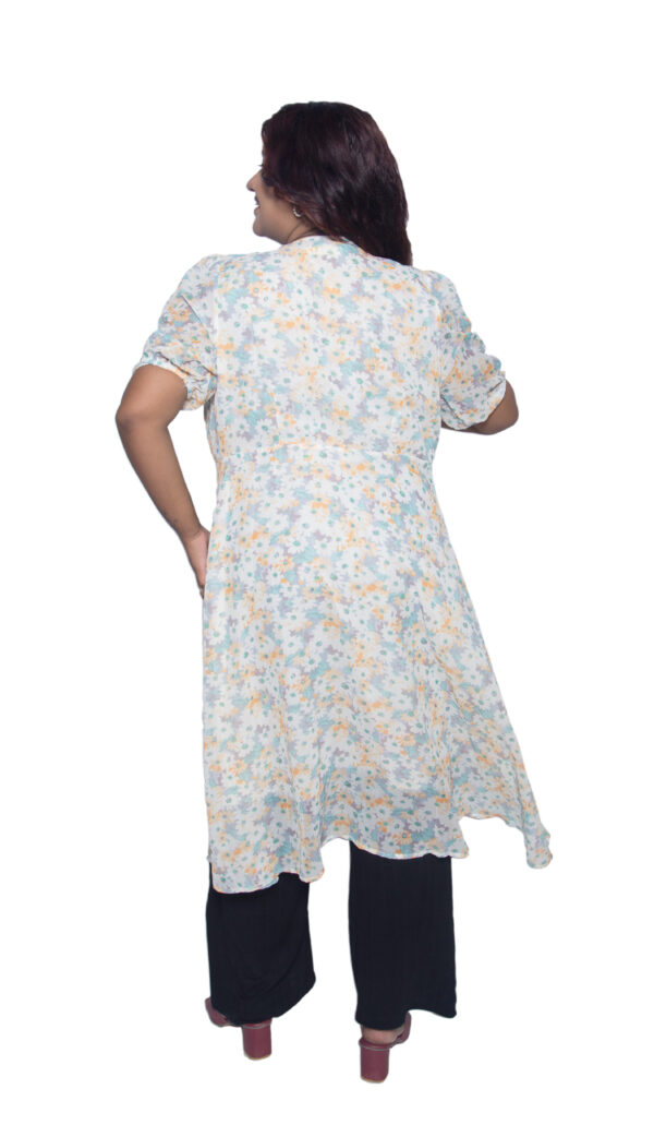 FLORAL PRINT CHIFFON SHRUG - Image 3