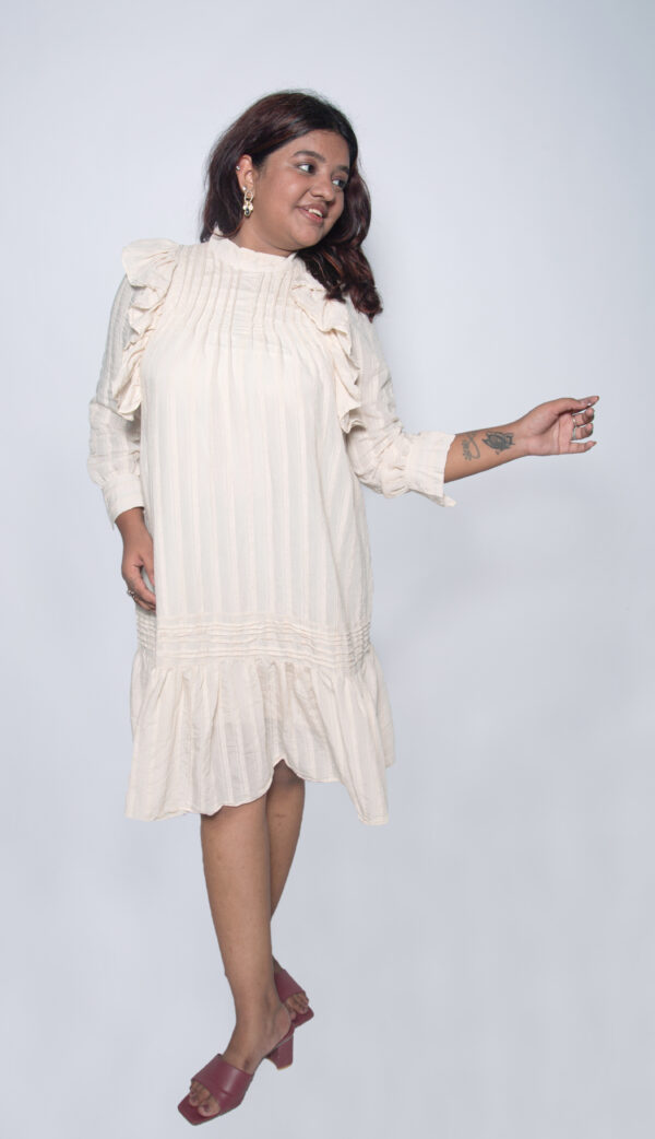 COTTON SELF STRIPE ONE PIECE