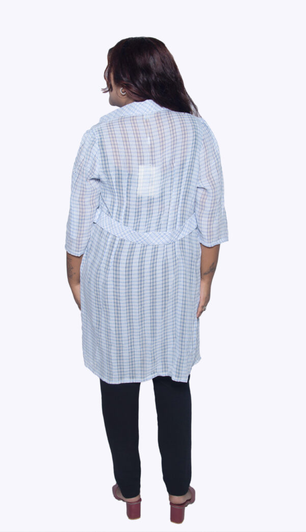 QUARTER SLEEVES BLUE SHRUG - Image 3