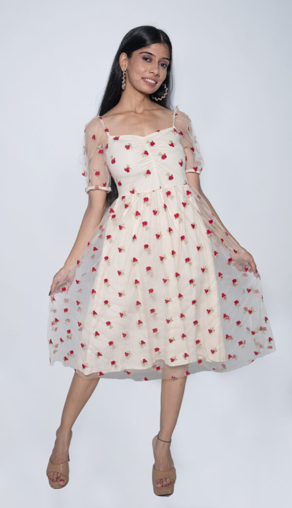 WHITE CHIFFON FLORAL ONE PIECE