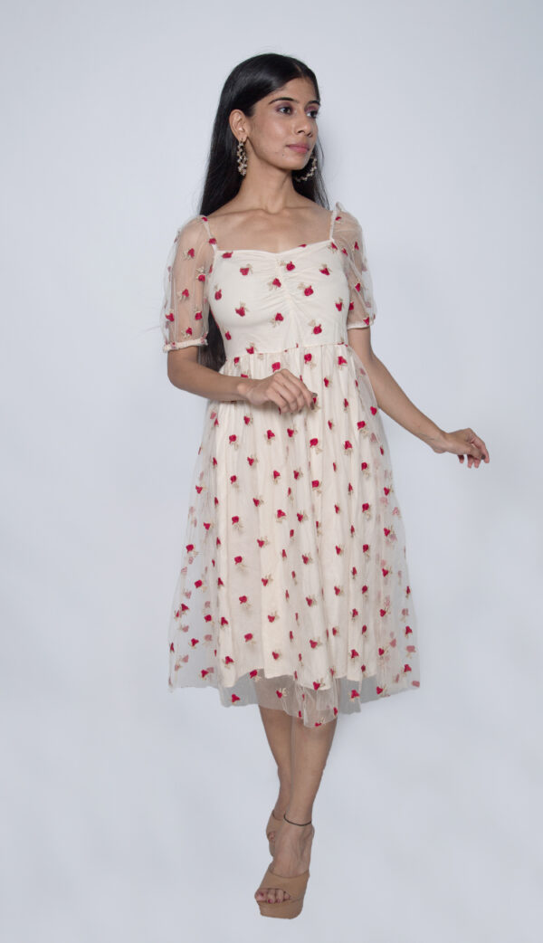 WHITE CHIFFON FLORAL ONE PIECE - Image 2