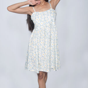 BEACH BLUE FLORAL COTTON ONE PIECE