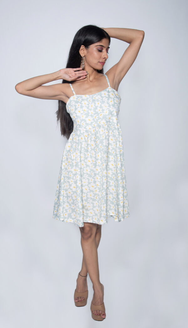 BEACH BLUE FLORAL COTTON ONE PIECE