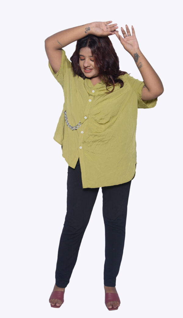 MOSS GREEN CASUAL SHIRT IMPORTED FABRIC - Image 2