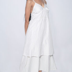 WHITE CHIFFON PARTY WEAR EVENING GOWN