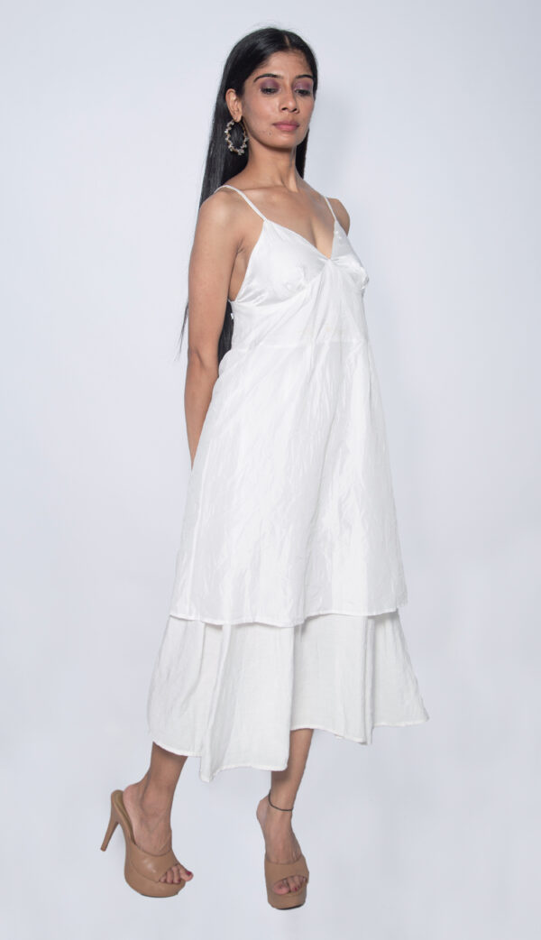 WHITE CHIFFON PARTY WEAR EVENING GOWN