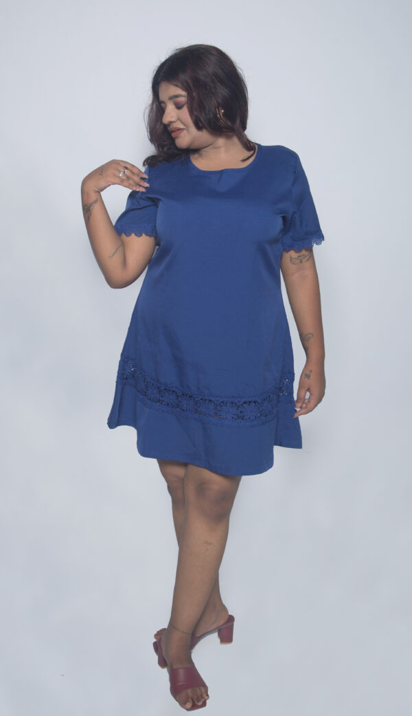 BLUE PARTY WEAR ONE PIECE - Image 2