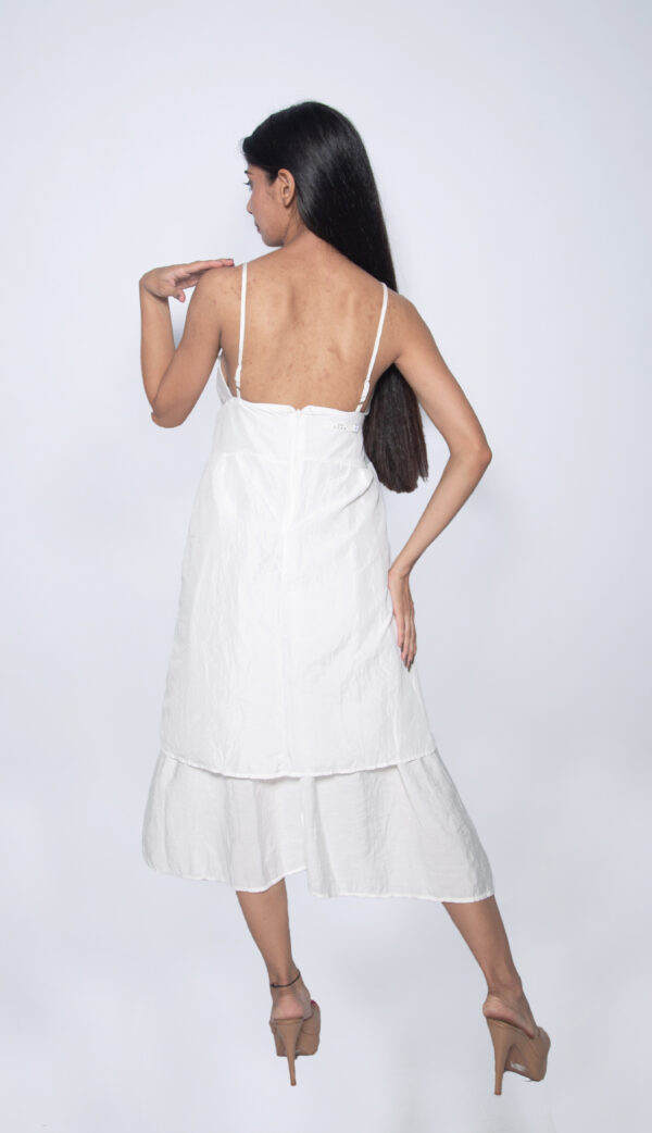 WHITE CHIFFON PARTY WEAR EVENING GOWN - Image 3