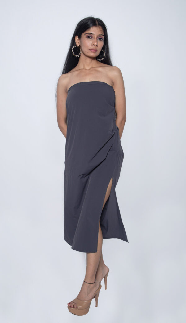 SMOKY BLUE TUBE MAXI DRESS - Image 2