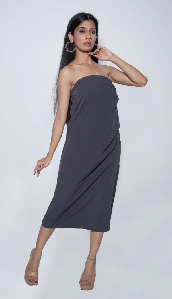 SMOKY BLUE TUBE MAXI DRESS - Image 3