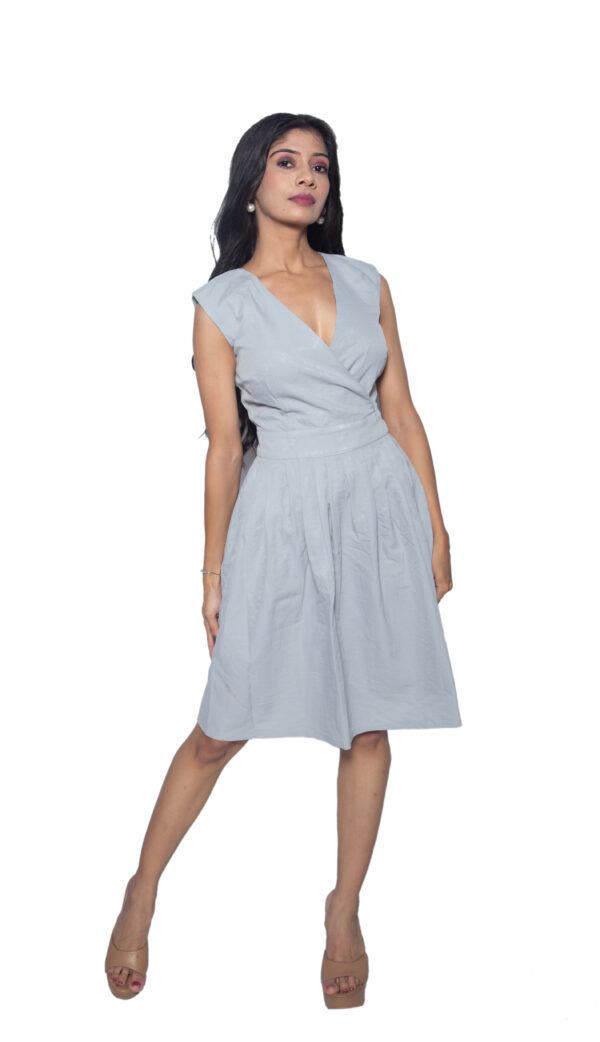 SMOKY BLUE IMPORTED FABRIC ONE PIECE