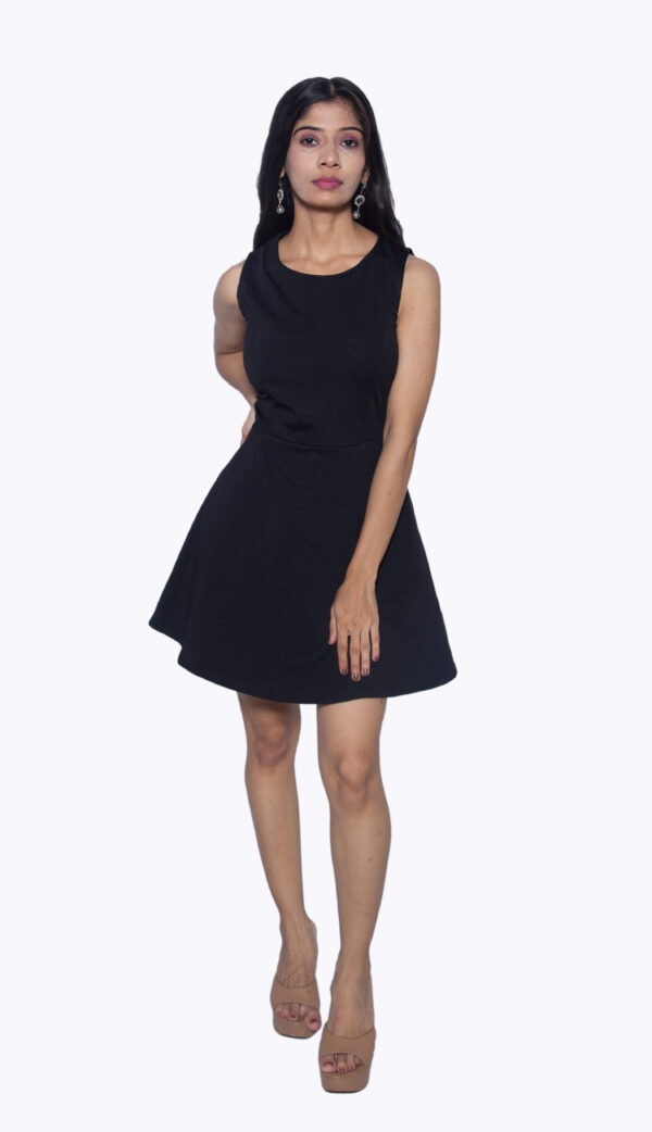BLACK SLEEVELESS ONE PIECE IMPORTED FABRIC
