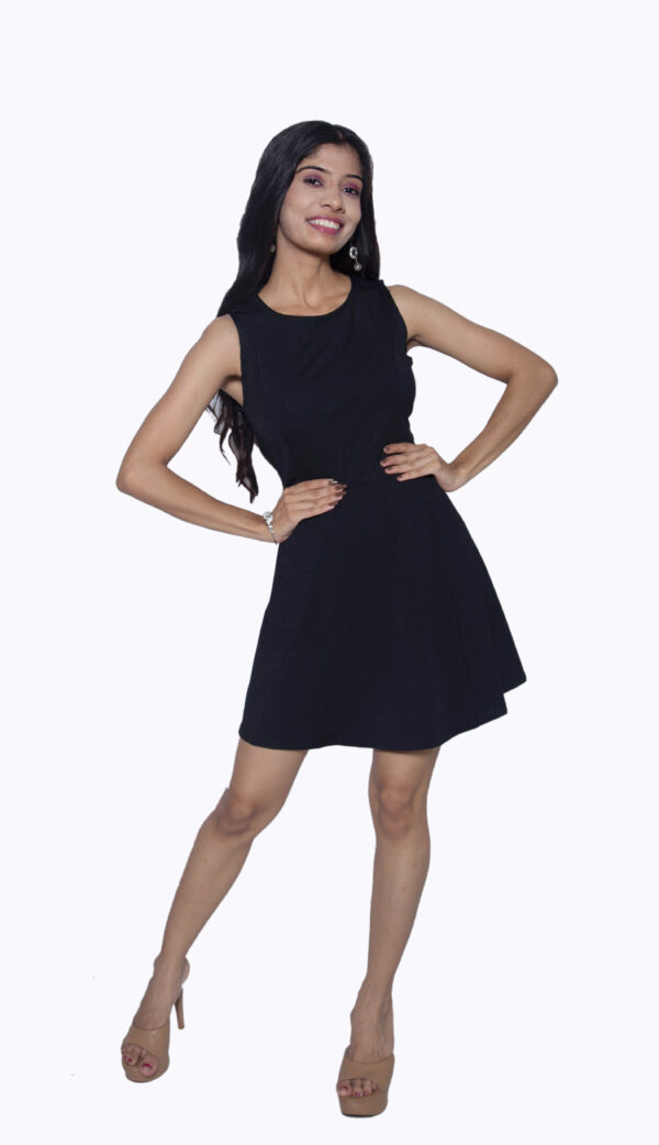 BLACK SLEEVELESS ONE PIECE IMPORTED FABRIC - Image 2
