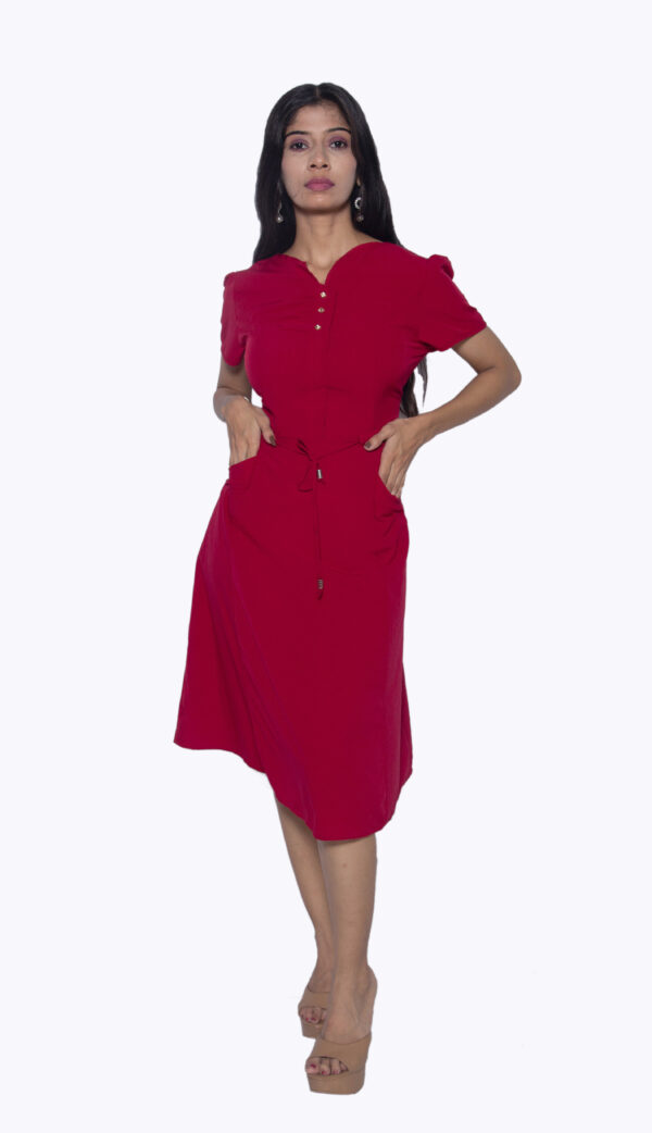 RED ONE PIECE IMPORTED FABRIC - Image 2