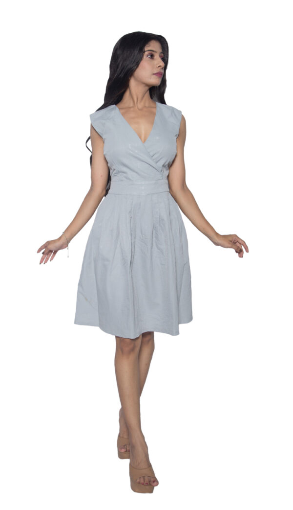 SMOKY BLUE IMPORTED FABRIC ONE PIECE - Image 3
