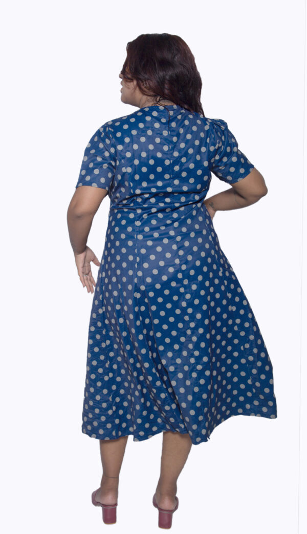 BLUE & WHITE POLKA DOTS ONE PIECE IMPORTED FABRIC - Image 3