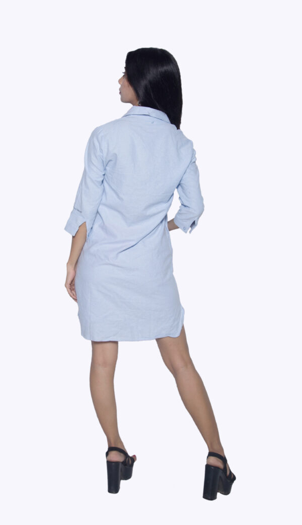 WHITE COTTON LONG SHIRT - Image 3