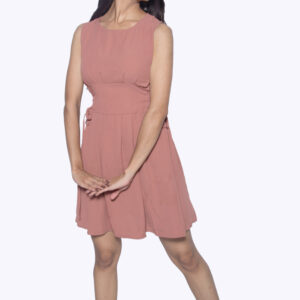 PEACH SLEEVELESS ONE PIECE IMPORTED FABRIC