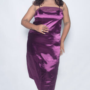 PURPLE SATIN PARTY WEAR ONE PIECE