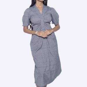 BLUE & WHITE CHECKERED ONE PIECE COTTON