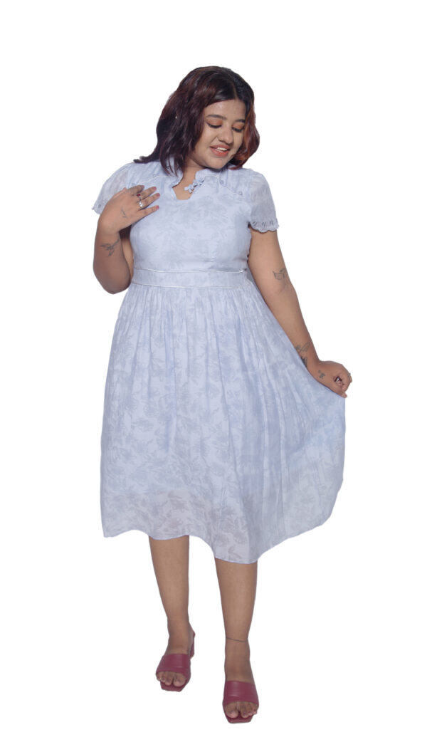 ICY BLUE FLORAL SATIN ONE PIECE - Image 3