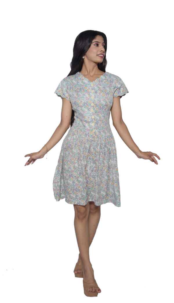 MULTICOLOURED CHIFFON ONE PIECE - Image 3