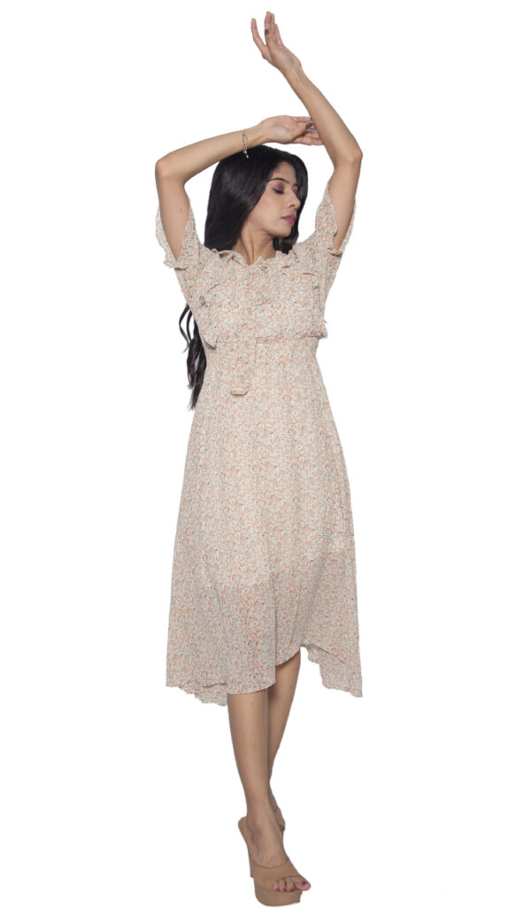 OFFWHITE SELF PRINTED FLORAL ONE PIECE